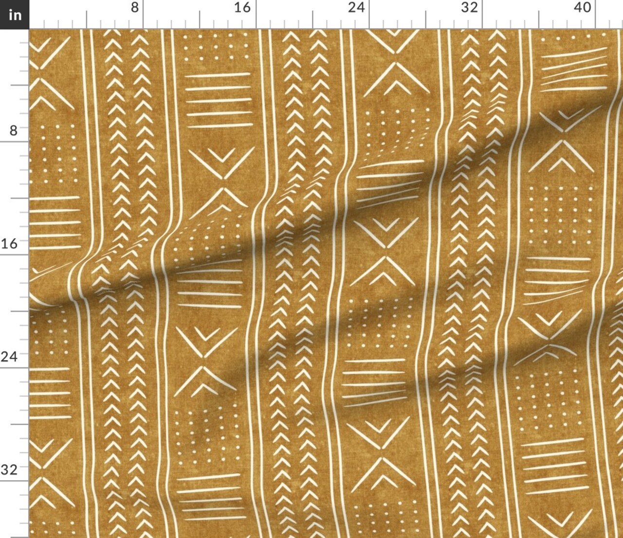 Geometric Stripe Mustard Gold Weathered Look Southwestern Boho Tribal Inspired Modern Farmhouse Custom Printed Fabric by Spoonflower Various Fabrics by the Yard or Fat Quarter